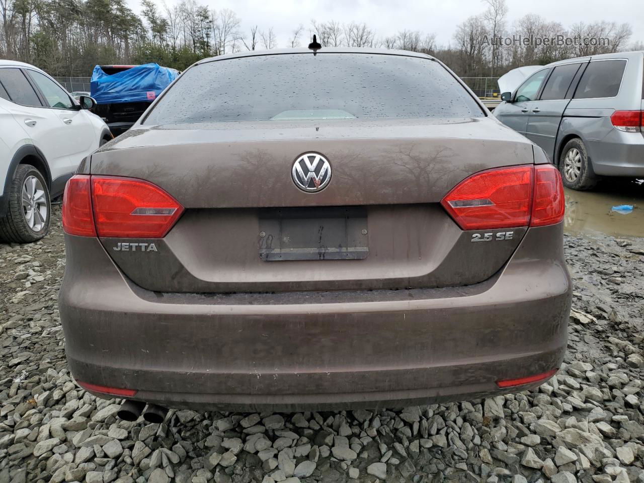 2012 Volkswagen Jetta Se Brown vin: 3VWDX7AJ6CM123085