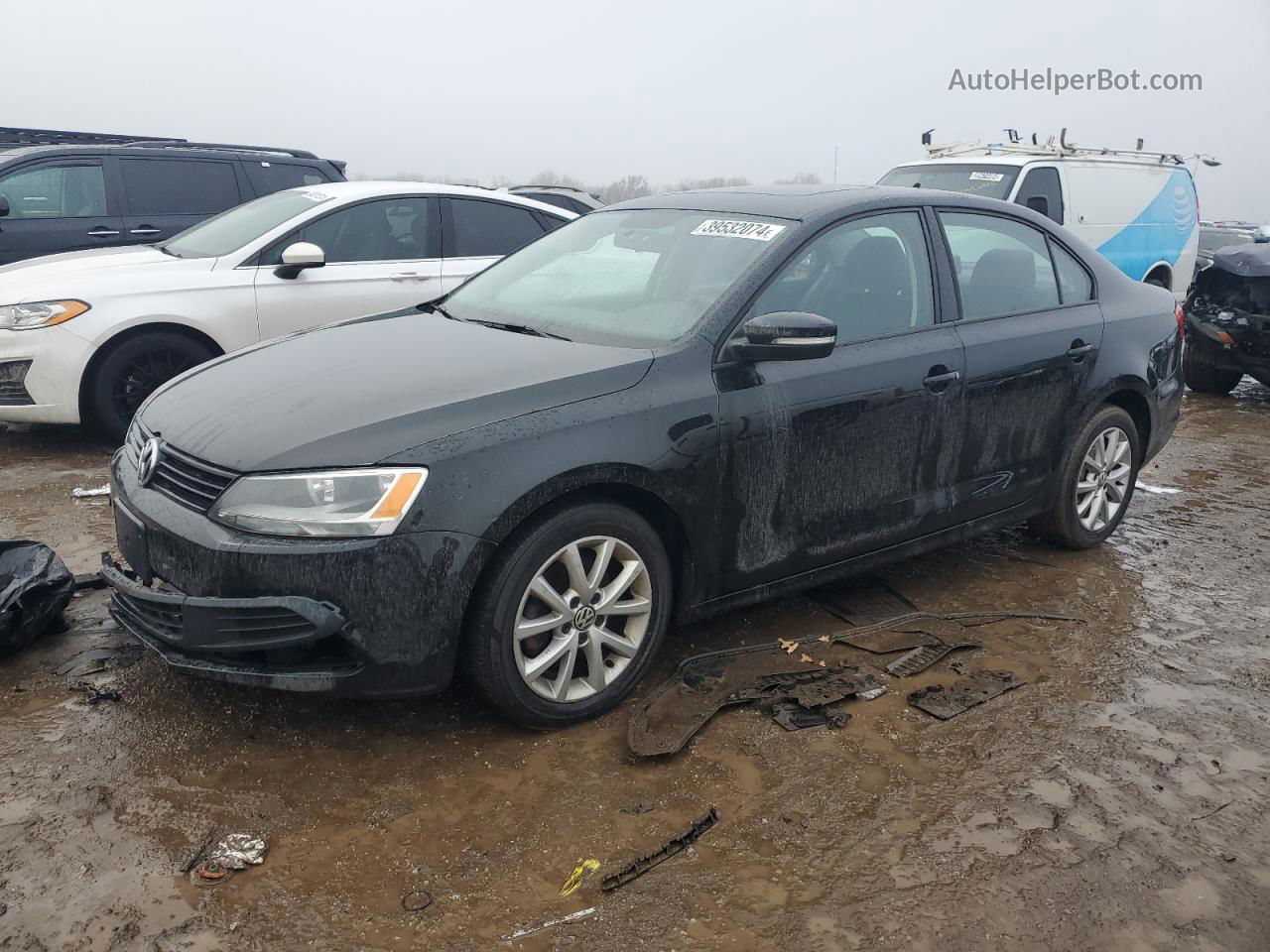 2012 Volkswagen Jetta Se Black vin: 3VWDX7AJ6CM345190