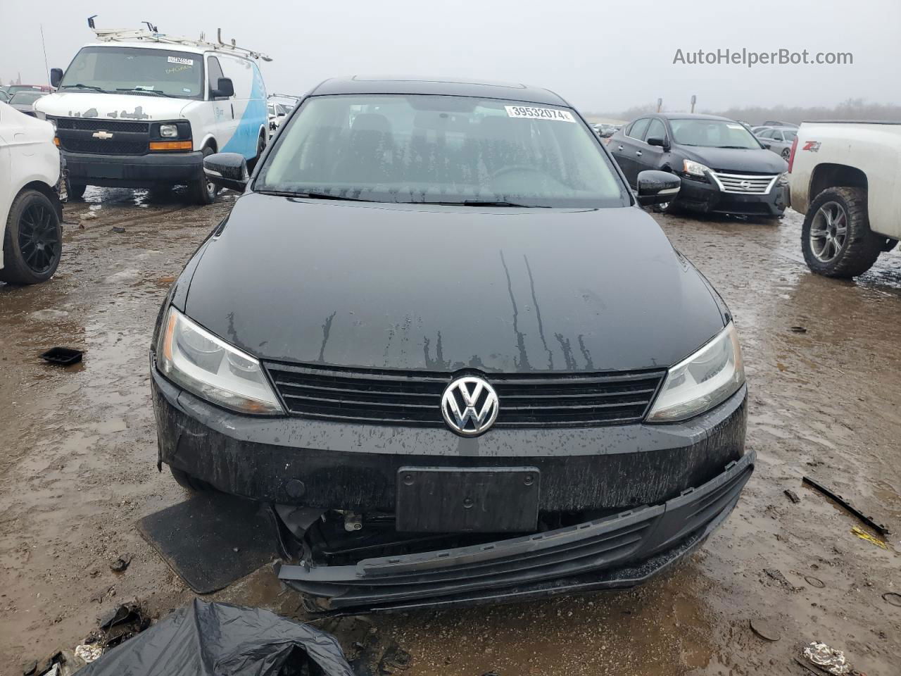 2012 Volkswagen Jetta Se Black vin: 3VWDX7AJ6CM345190