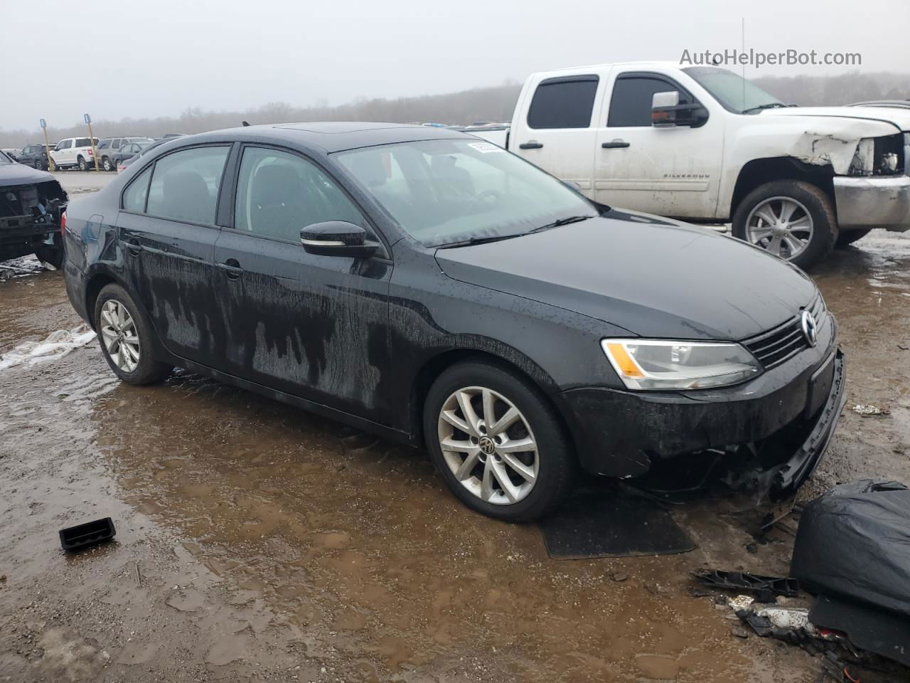 2012 Volkswagen Jetta Se Black vin: 3VWDX7AJ6CM345190