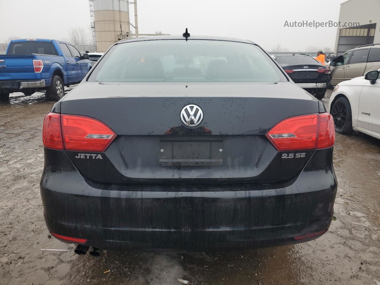 2012 Volkswagen Jetta Se Black vin: 3VWDX7AJ6CM345190