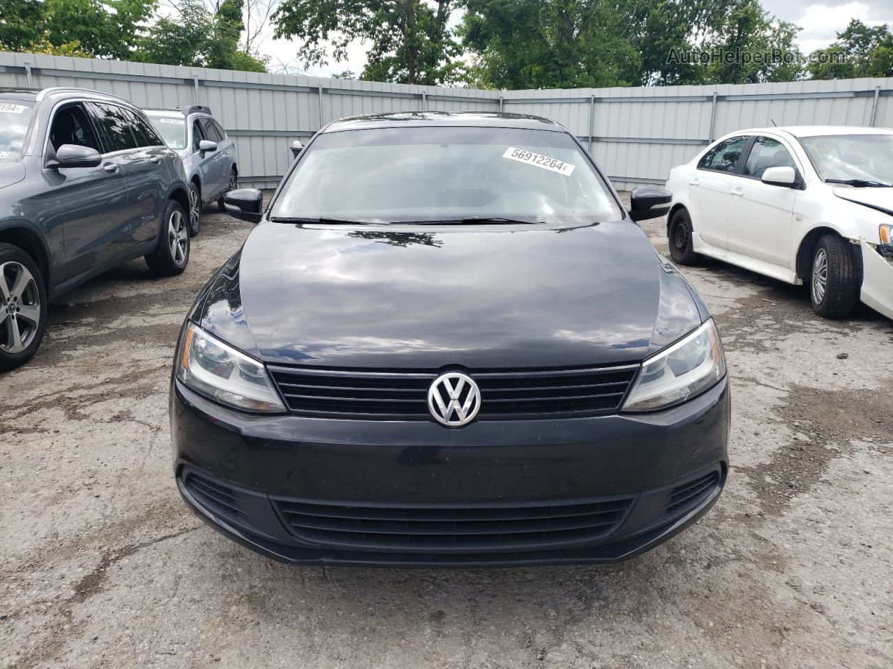 2012 Volkswagen Jetta Se Black vin: 3VWDX7AJ6CM410023