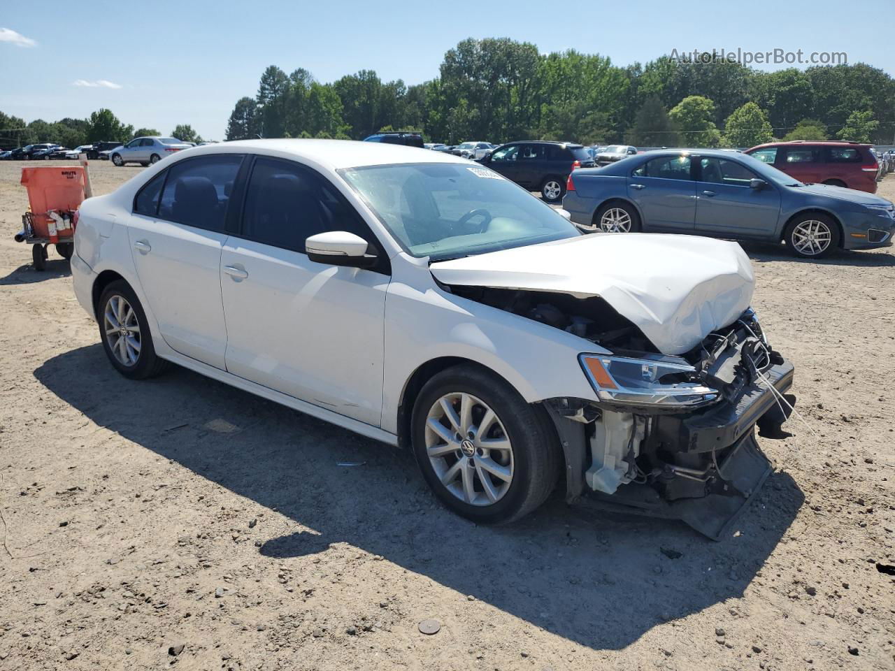 2012 Volkswagen Jetta Se White vin: 3VWDX7AJ6CM421104