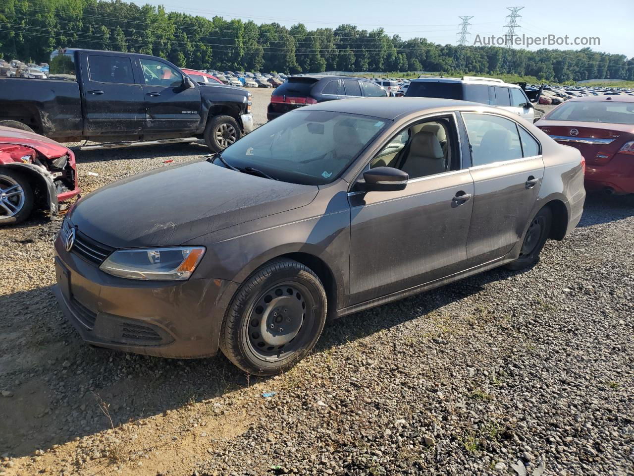 2013 Volkswagen Jetta Se Brown vin: 3VWDX7AJ6DM368633