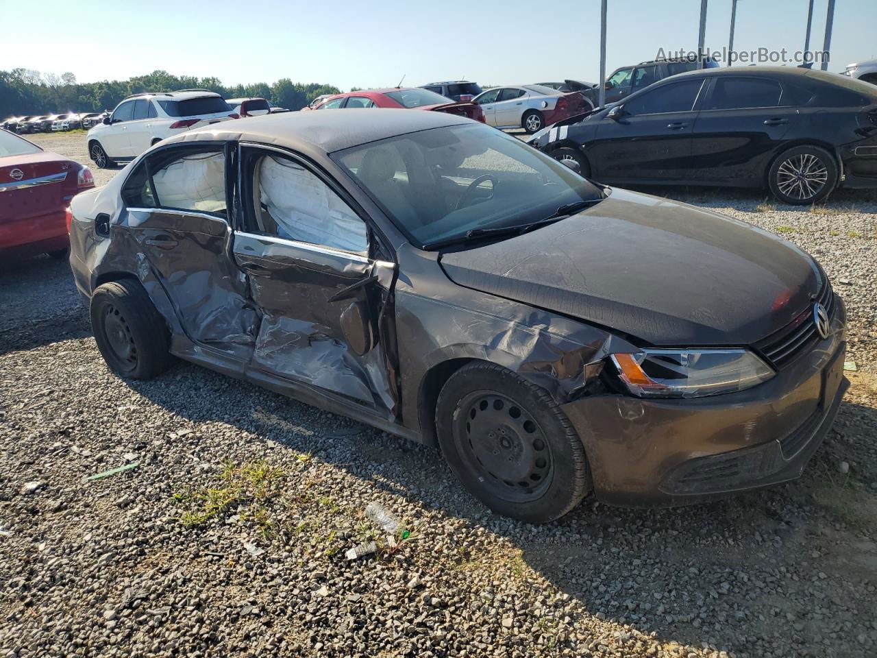 2013 Volkswagen Jetta Se Brown vin: 3VWDX7AJ6DM368633