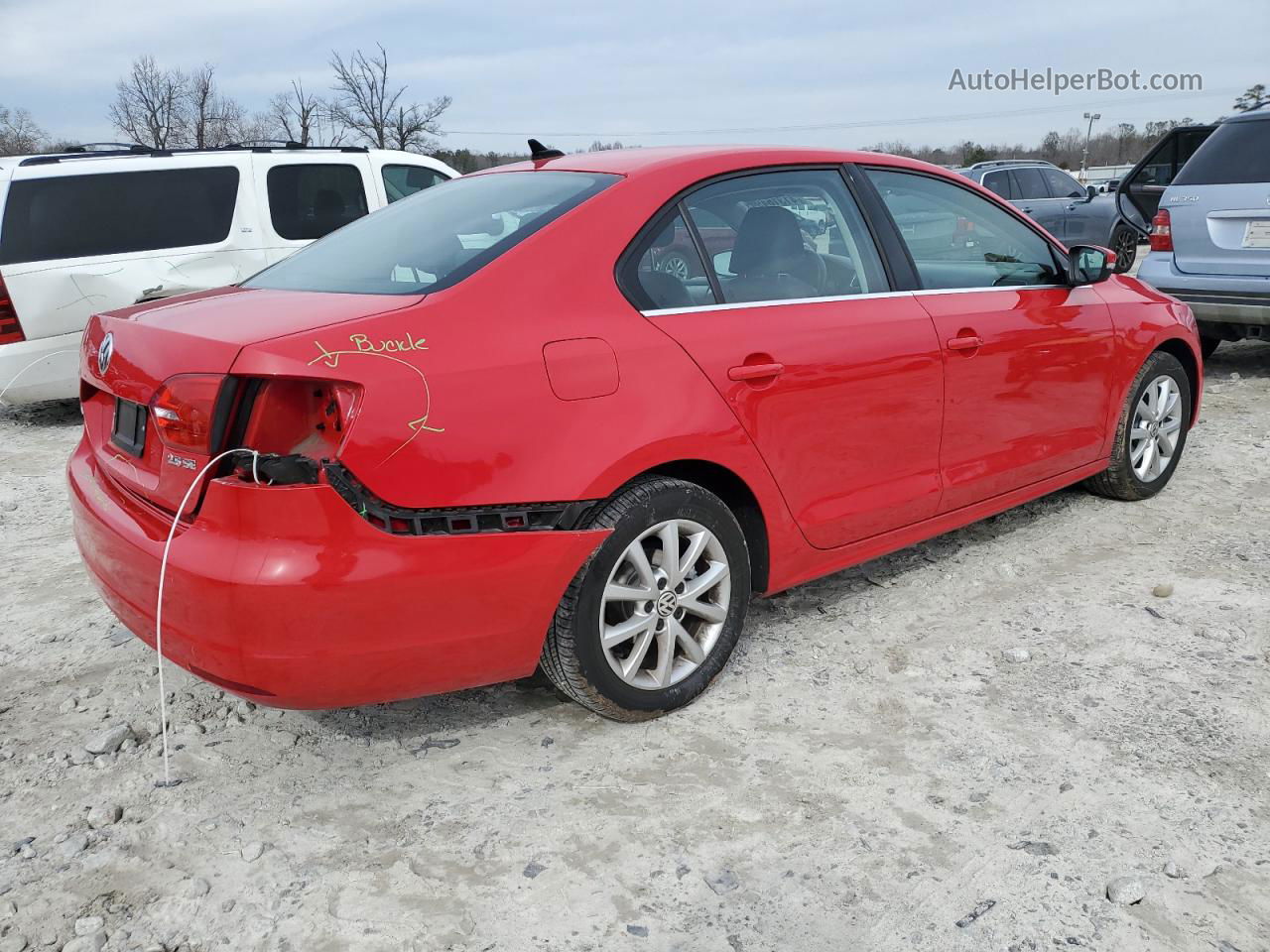 2013 Volkswagen Jetta Se Red vin: 3VWDX7AJ6DM404806