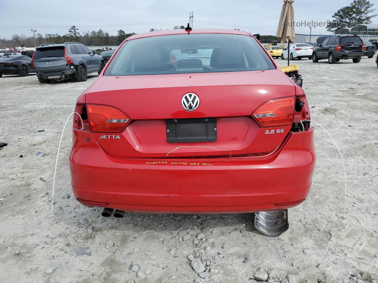 2013 Volkswagen Jetta Se Red vin: 3VWDX7AJ6DM404806