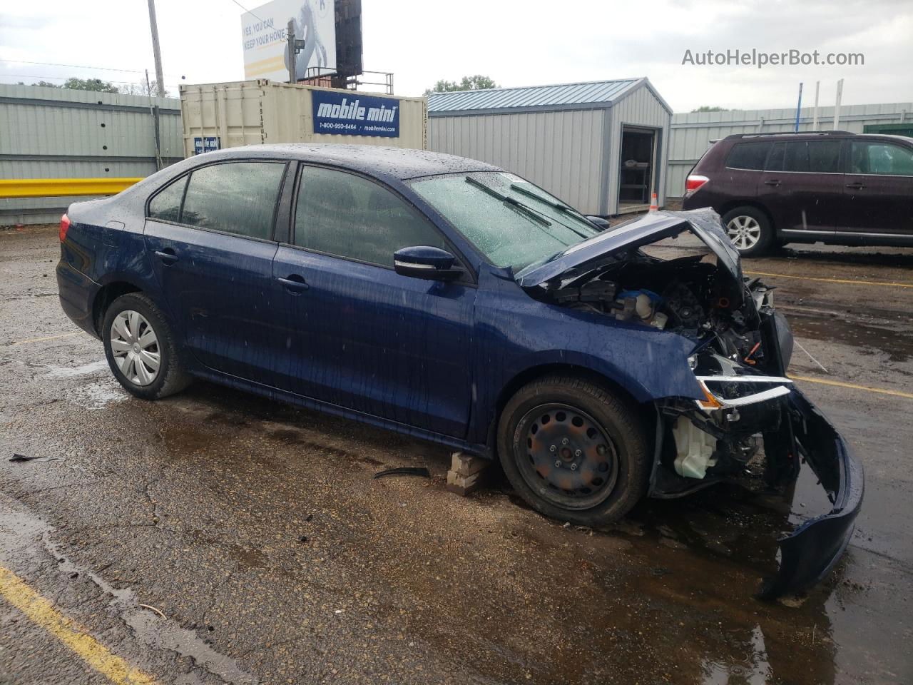 2011 Volkswagen Jetta Se Blue vin: 3VWDX7AJ7BM087700