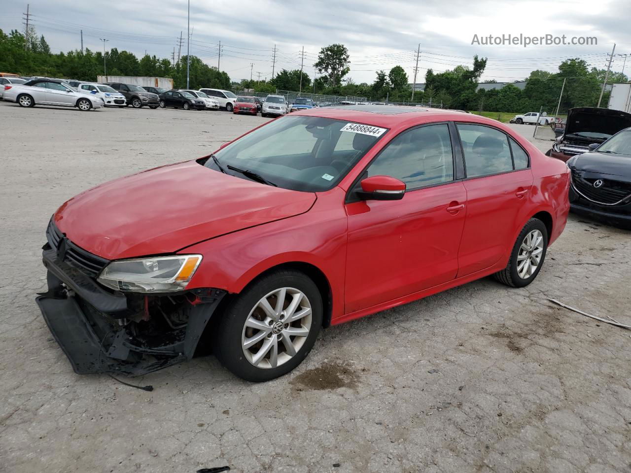 2012 Volkswagen Jetta Se Red vin: 3VWDX7AJ7CM325188