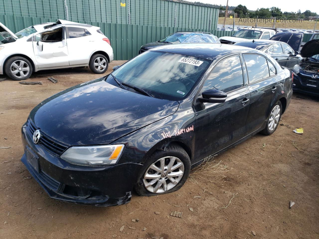 2012 Volkswagen Jetta Se Черный vin: 3VWDX7AJ7CM413609