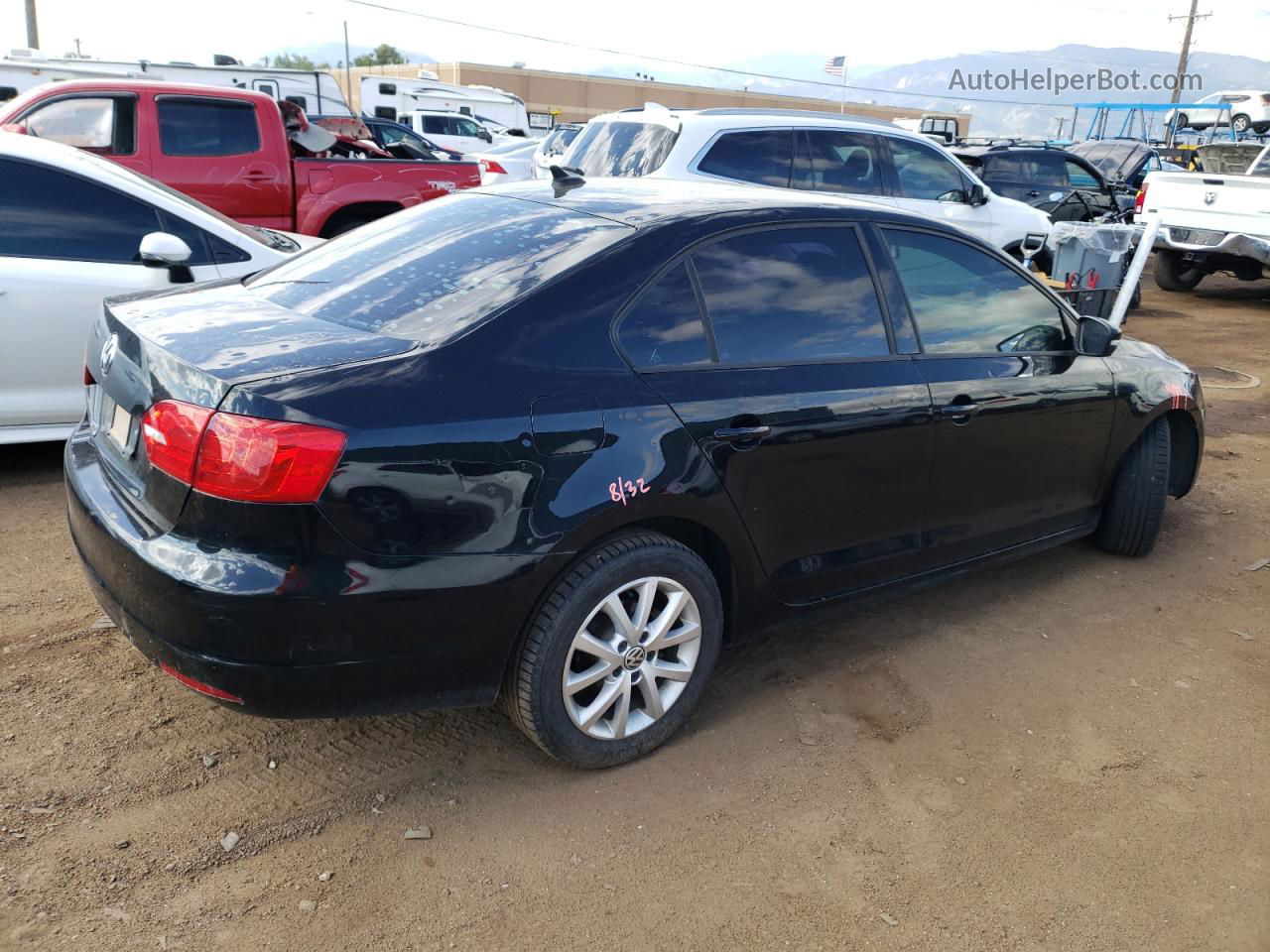 2012 Volkswagen Jetta Se Black vin: 3VWDX7AJ7CM413609