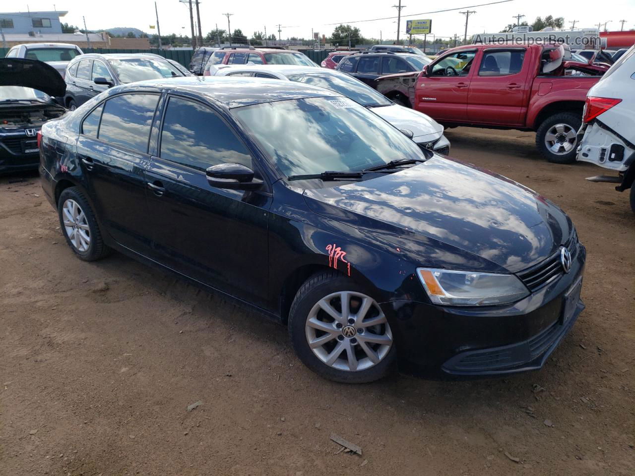 2012 Volkswagen Jetta Se Черный vin: 3VWDX7AJ7CM413609