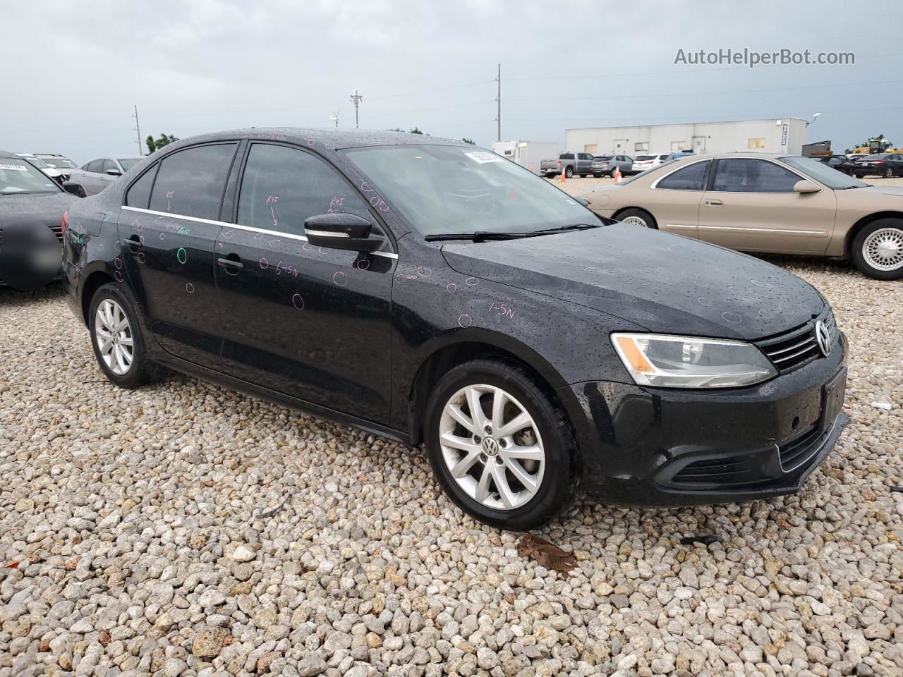 2013 Volkswagen Jetta Se Black vin: 3VWDX7AJ7DM369158