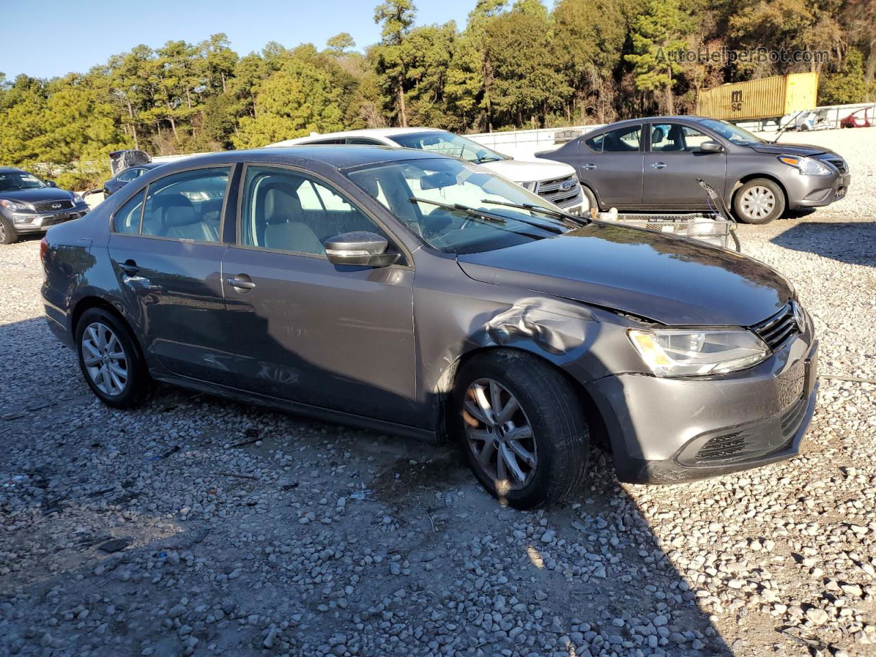 2012 Volkswagen Jetta Se Gray vin: 3VWDX7AJ8CM393645