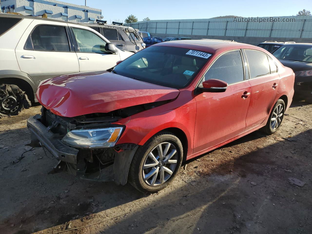 2012 Volkswagen Jetta Se Red vin: 3VWDX7AJ9CM123047