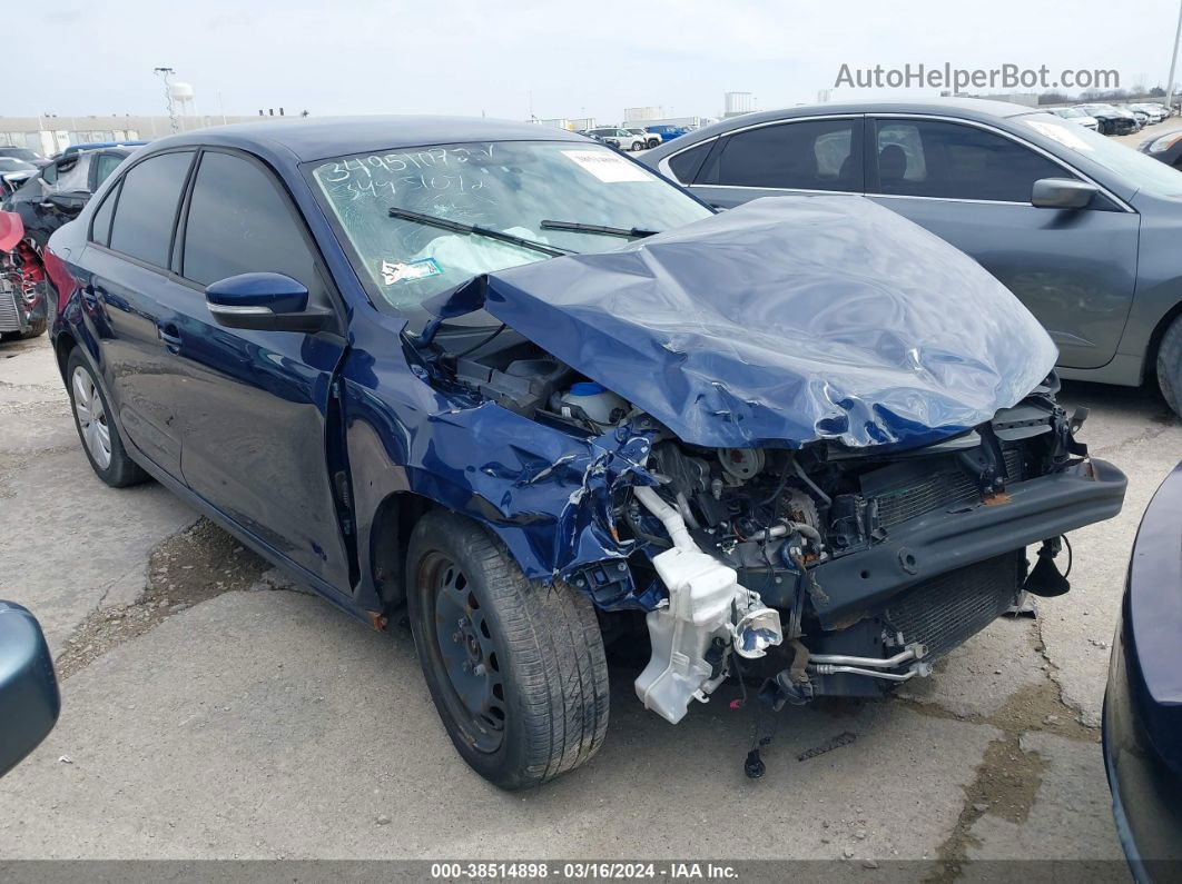 2012 Volkswagen Jetta 2.5l Se Синий vin: 3VWDX7AJ9CM125381