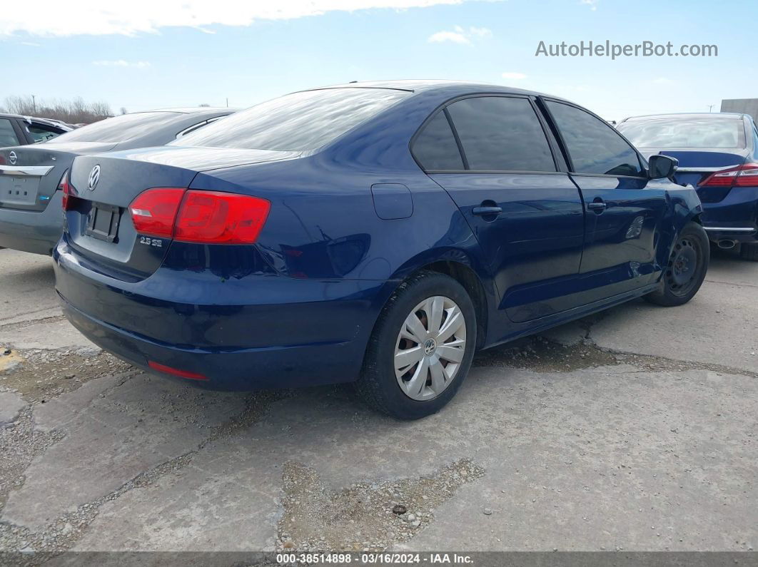 2012 Volkswagen Jetta 2.5l Se Синий vin: 3VWDX7AJ9CM125381