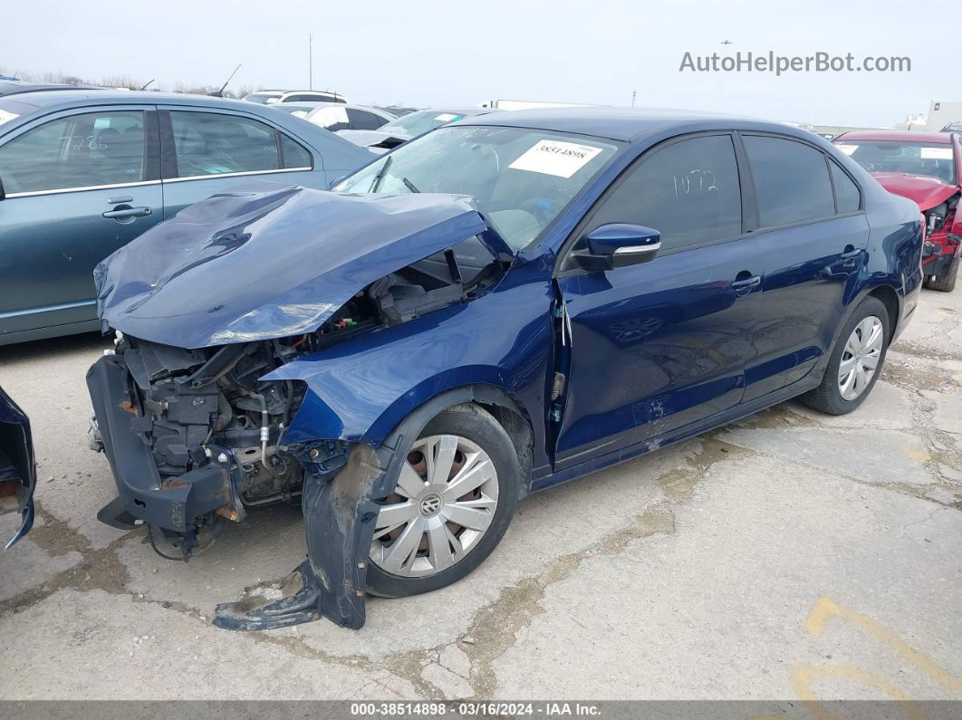 2012 Volkswagen Jetta 2.5l Se Blue vin: 3VWDX7AJ9CM125381