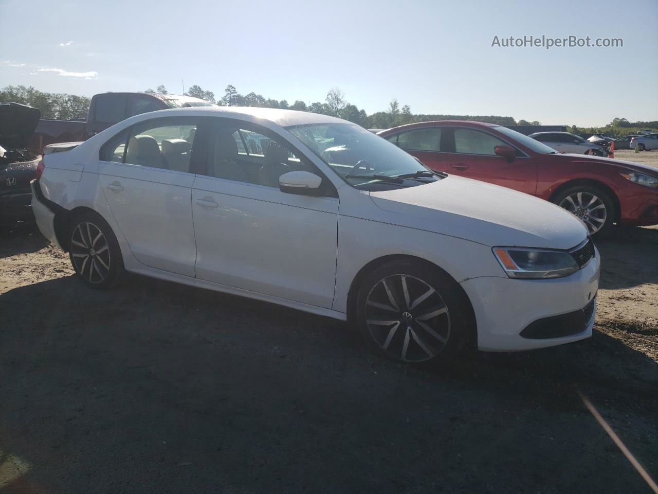 2013 Volkswagen Jetta Se White vin: 3VWDX7AJ9DM255016