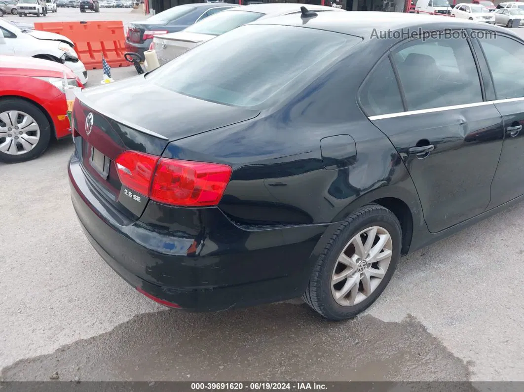 2013 Volkswagen Jetta 2.5l Se Black vin: 3VWDX7AJ9DM389542