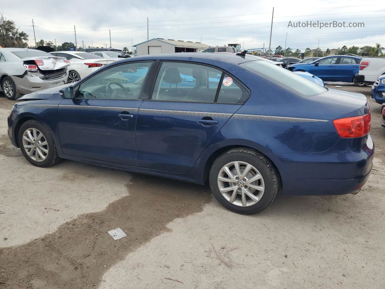 2012 Volkswagen Jetta Se Blue vin: 3VWDX7AJXCM302696