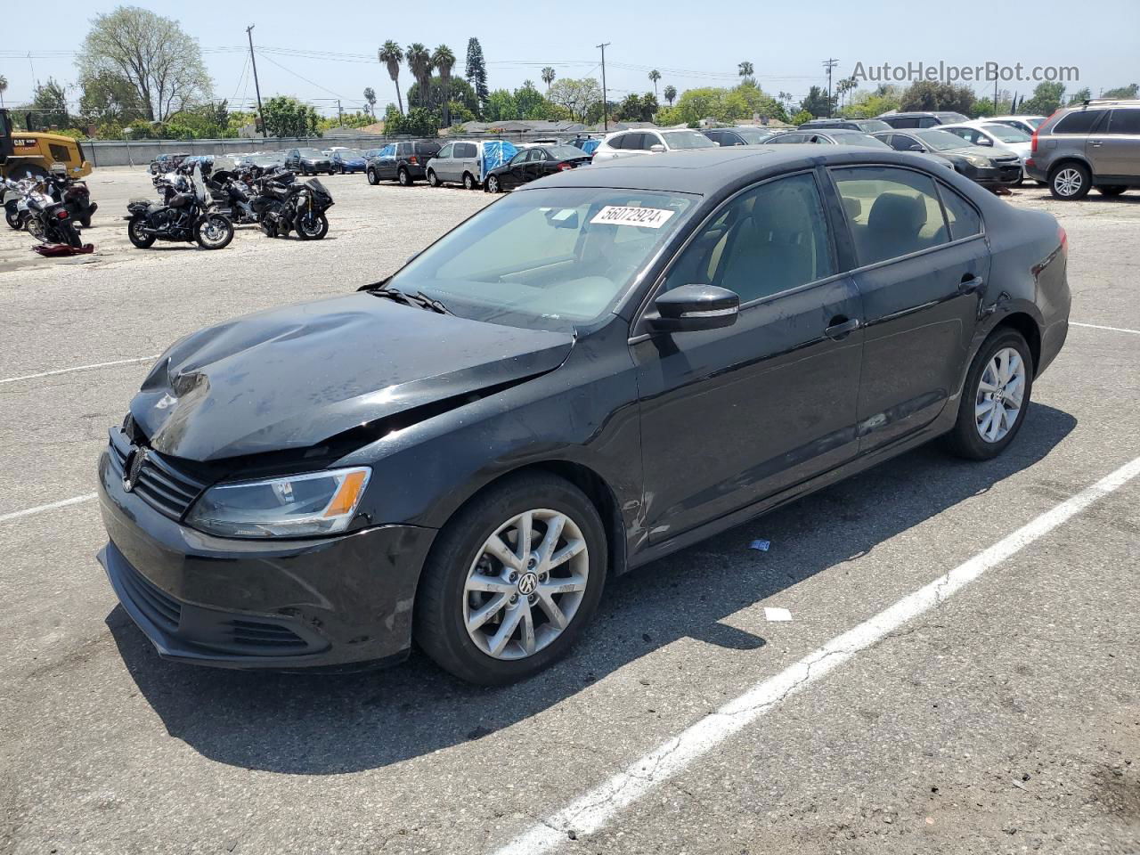 2012 Volkswagen Jetta Se Black vin: 3VWDX7AJXCM304092