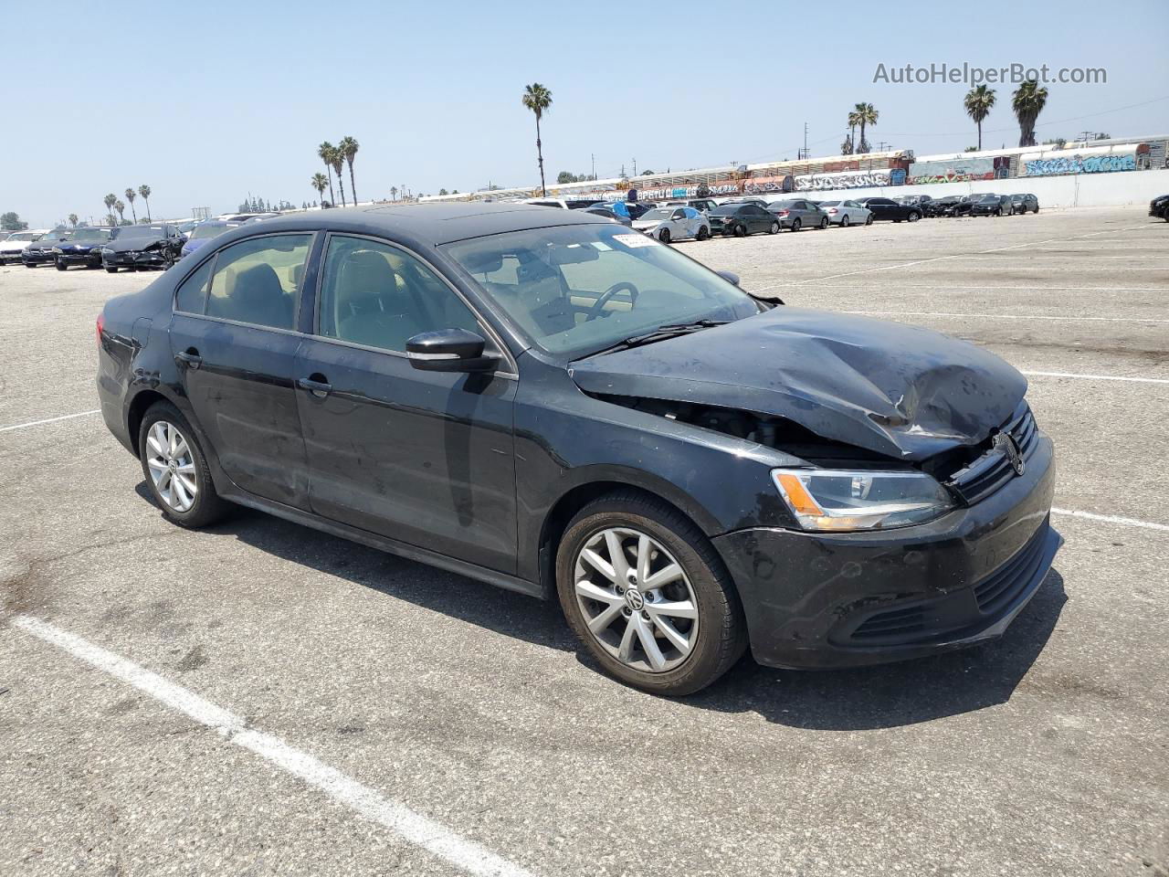 2012 Volkswagen Jetta Se Black vin: 3VWDX7AJXCM304092