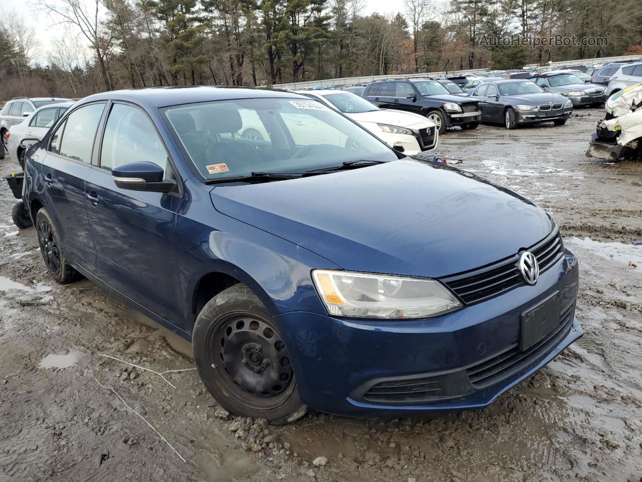 2011 Volkswagen Jetta Se Синий vin: 3VWDZ7AJ1BM083281