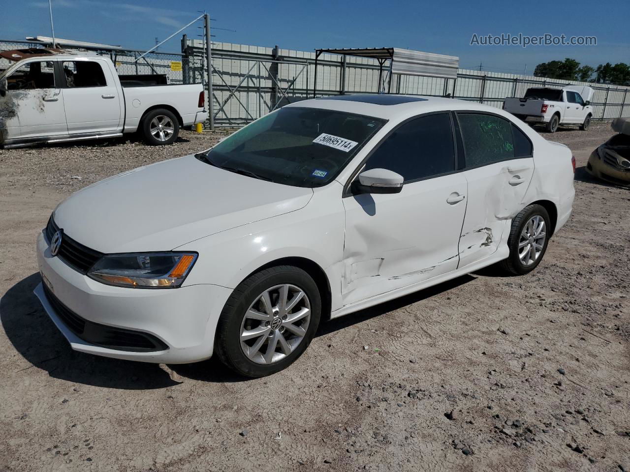 2011 Volkswagen Jetta Se White vin: 3VWDZ7AJ1BM319668