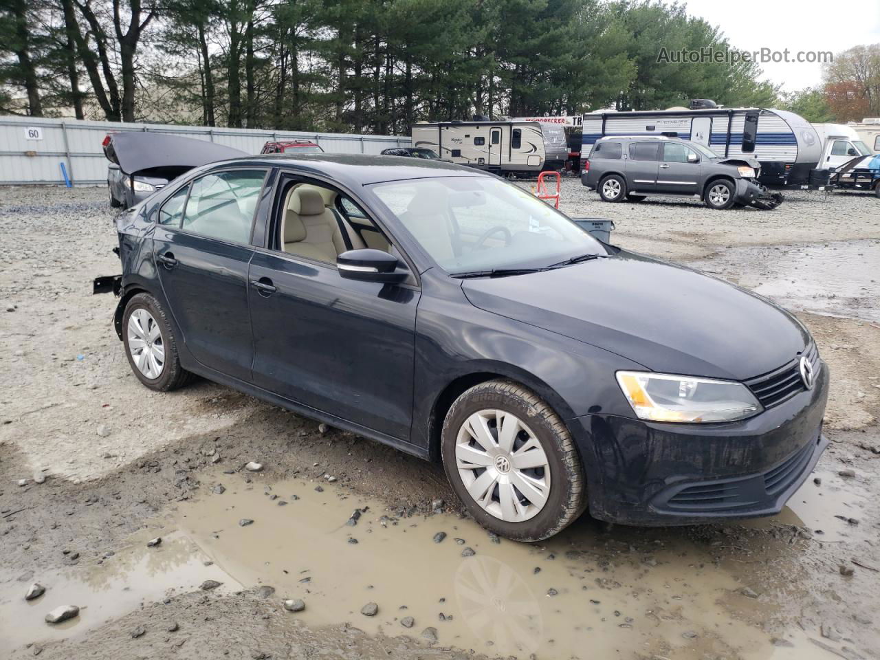 2011 Volkswagen Jetta Se Black vin: 3VWDZ7AJ1BM345851