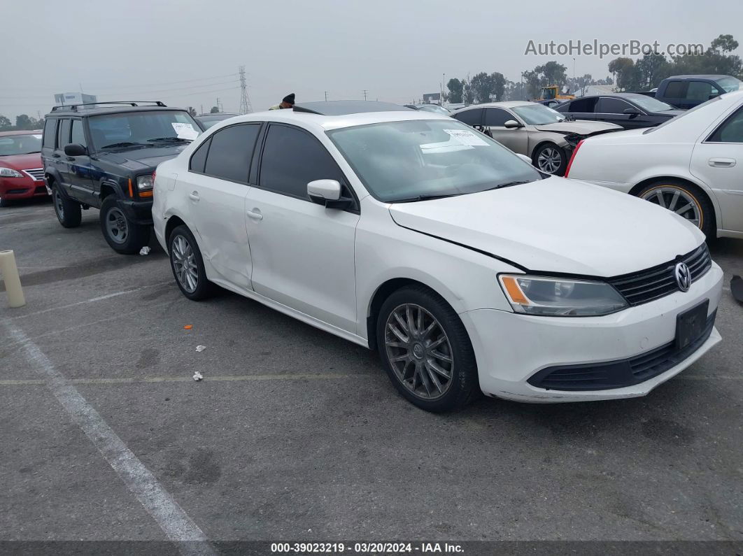 2011 Volkswagen Jetta 2.5l Se White vin: 3VWDZ7AJ2BM365641