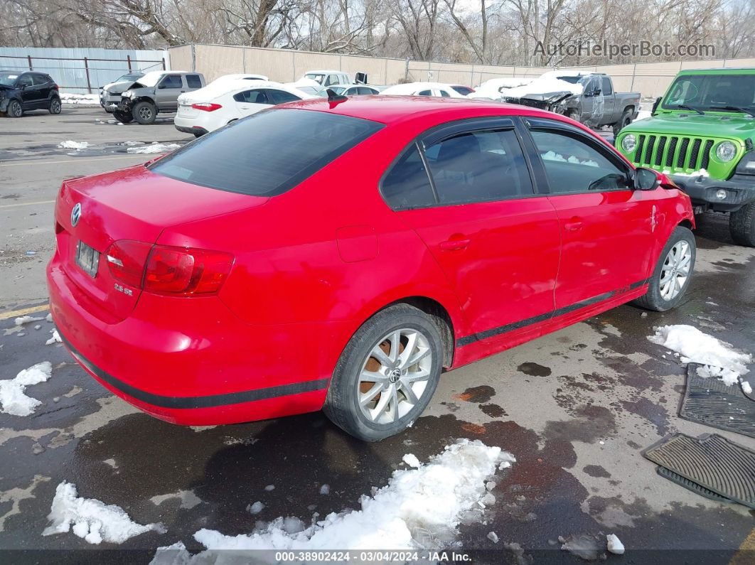 2011 Volkswagen Jetta 2.5l Se Красный vin: 3VWDZ7AJ2BM367552