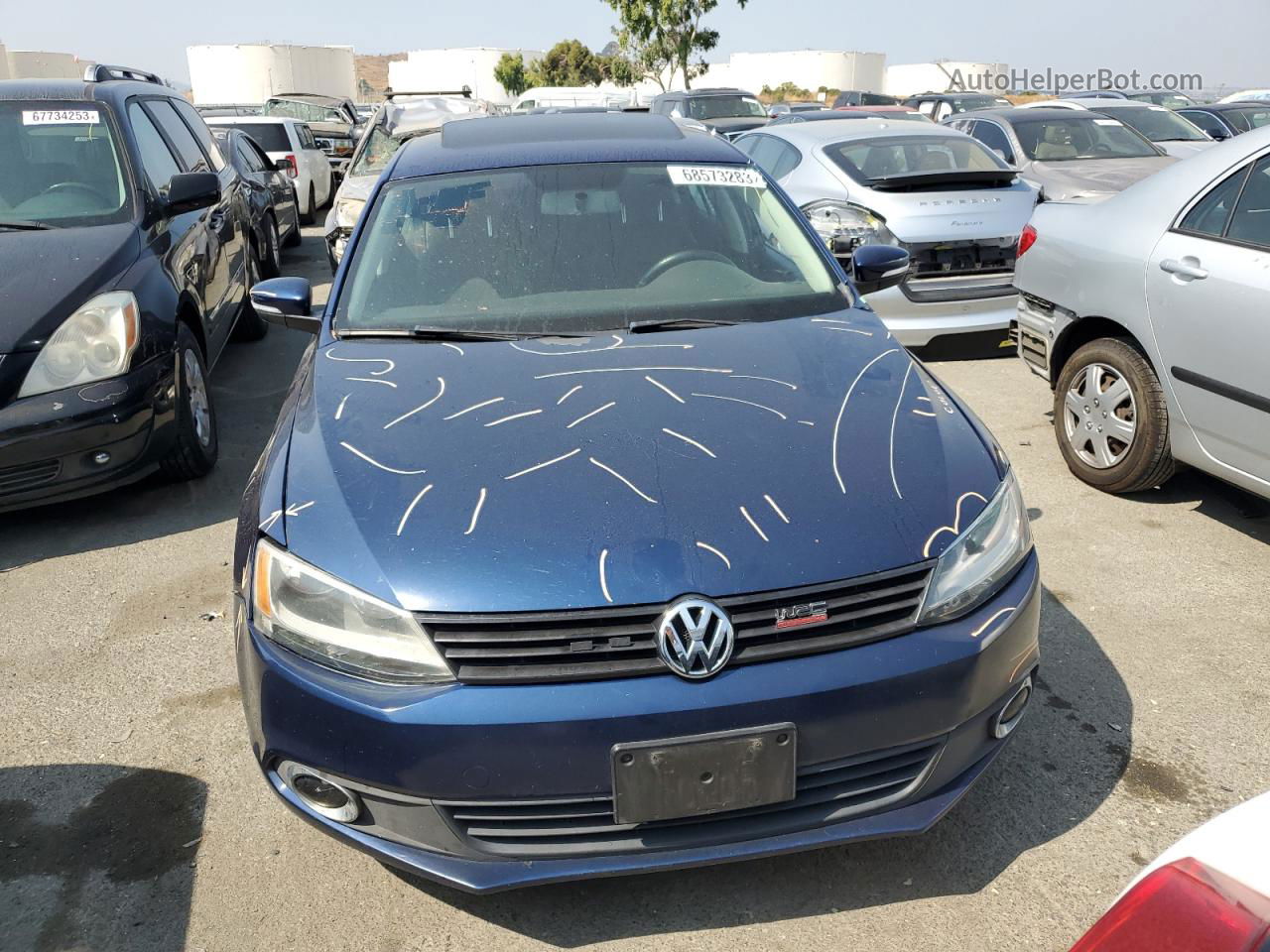 2011 Volkswagen Jetta Se Синий vin: 3VWDZ7AJ3BM329392