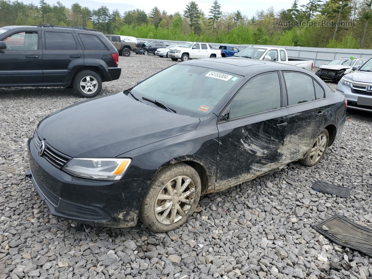 2011 Volkswagen Jetta Se Black vin: 3VWDZ7AJ4BM304419