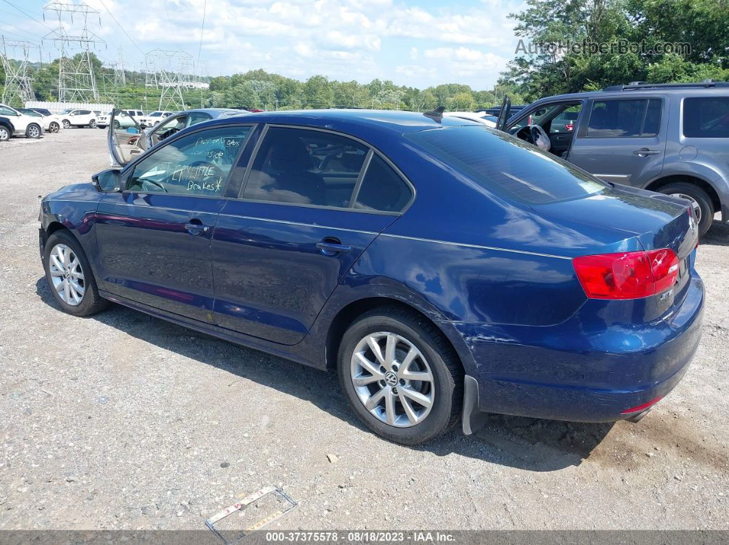 2011 Volkswagen Jetta Sedan Se W Blue vin: 3VWDZ7AJ6BM393751