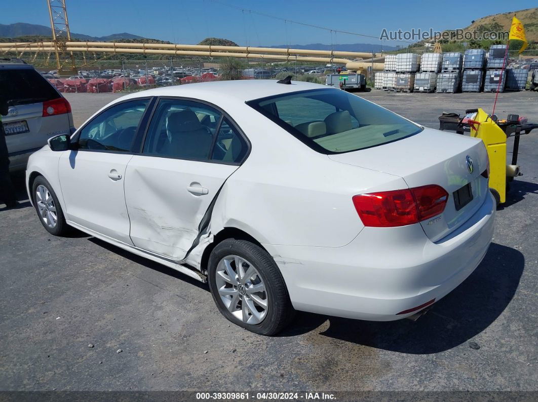 2011 Volkswagen Jetta 2.5l Se White vin: 3VWDZ7AJXBM321595