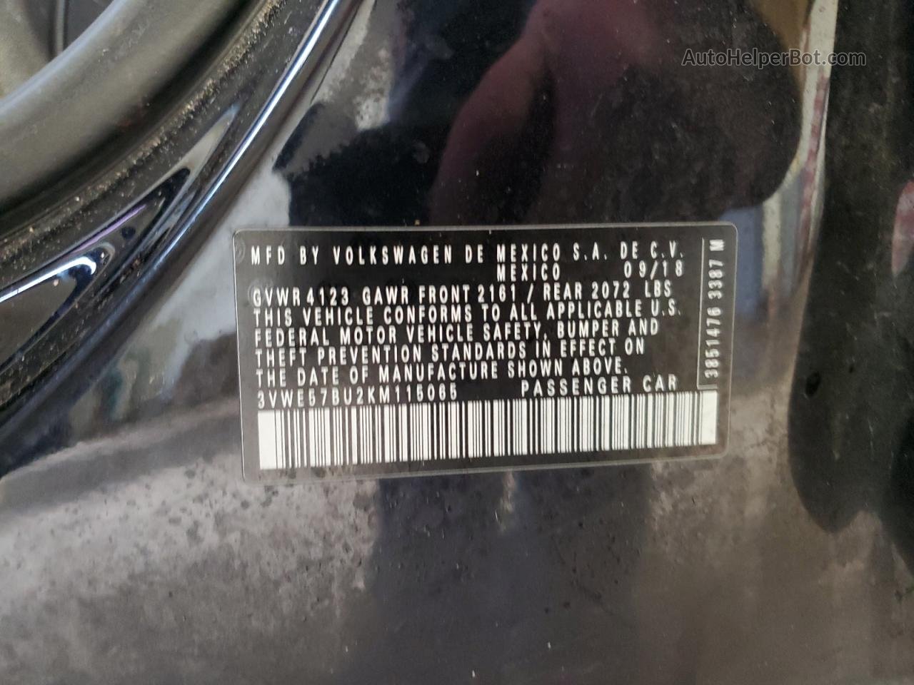 2019 Volkswagen Jetta Sel Black vin: 3VWE57BU2KM115065