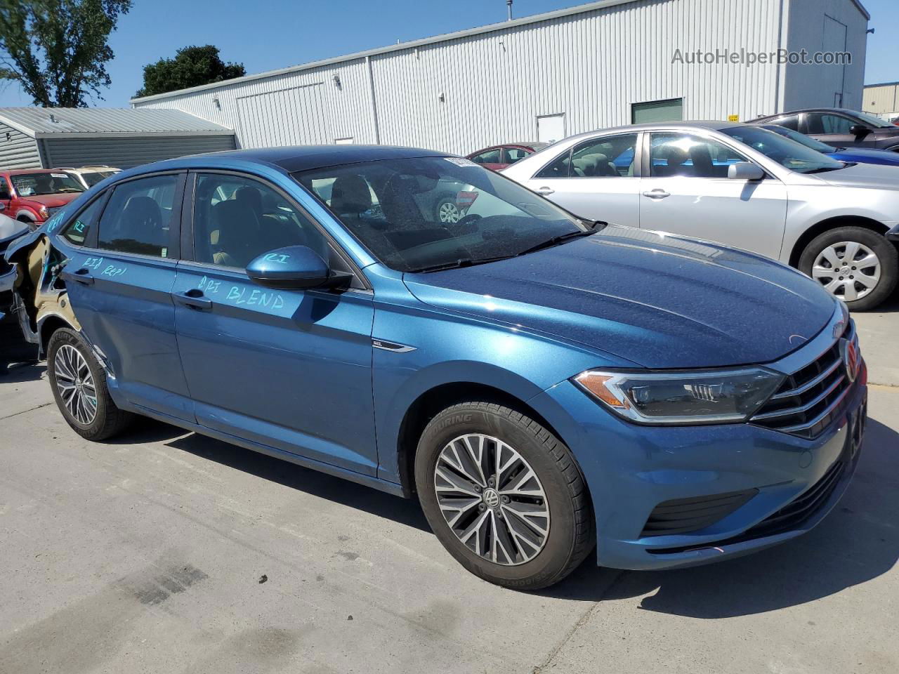 2019 Volkswagen Jetta Sel Blue vin: 3VWE57BU5KM189595