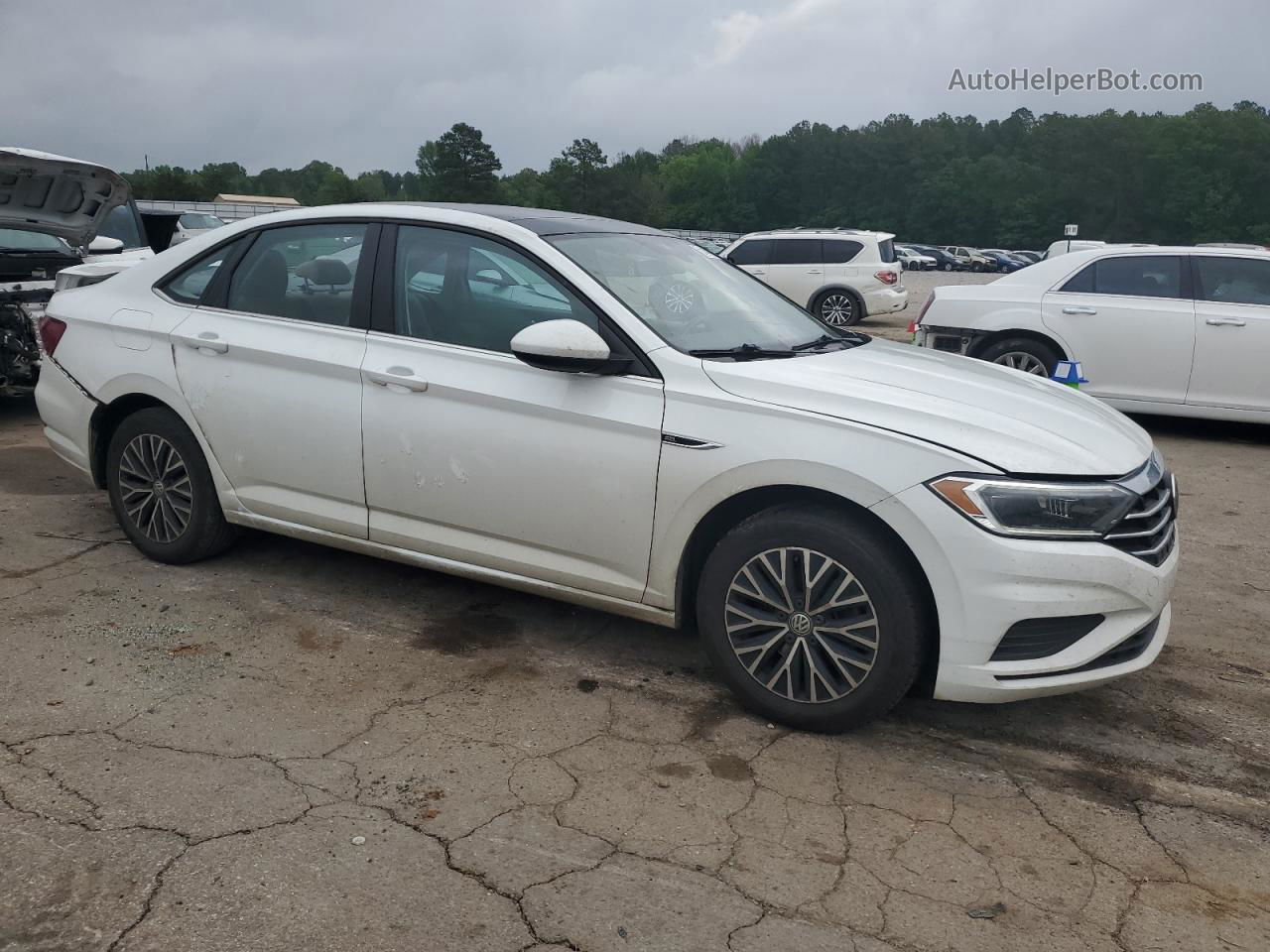 2019 Volkswagen Jetta Sel White vin: 3VWE57BUXKM110003