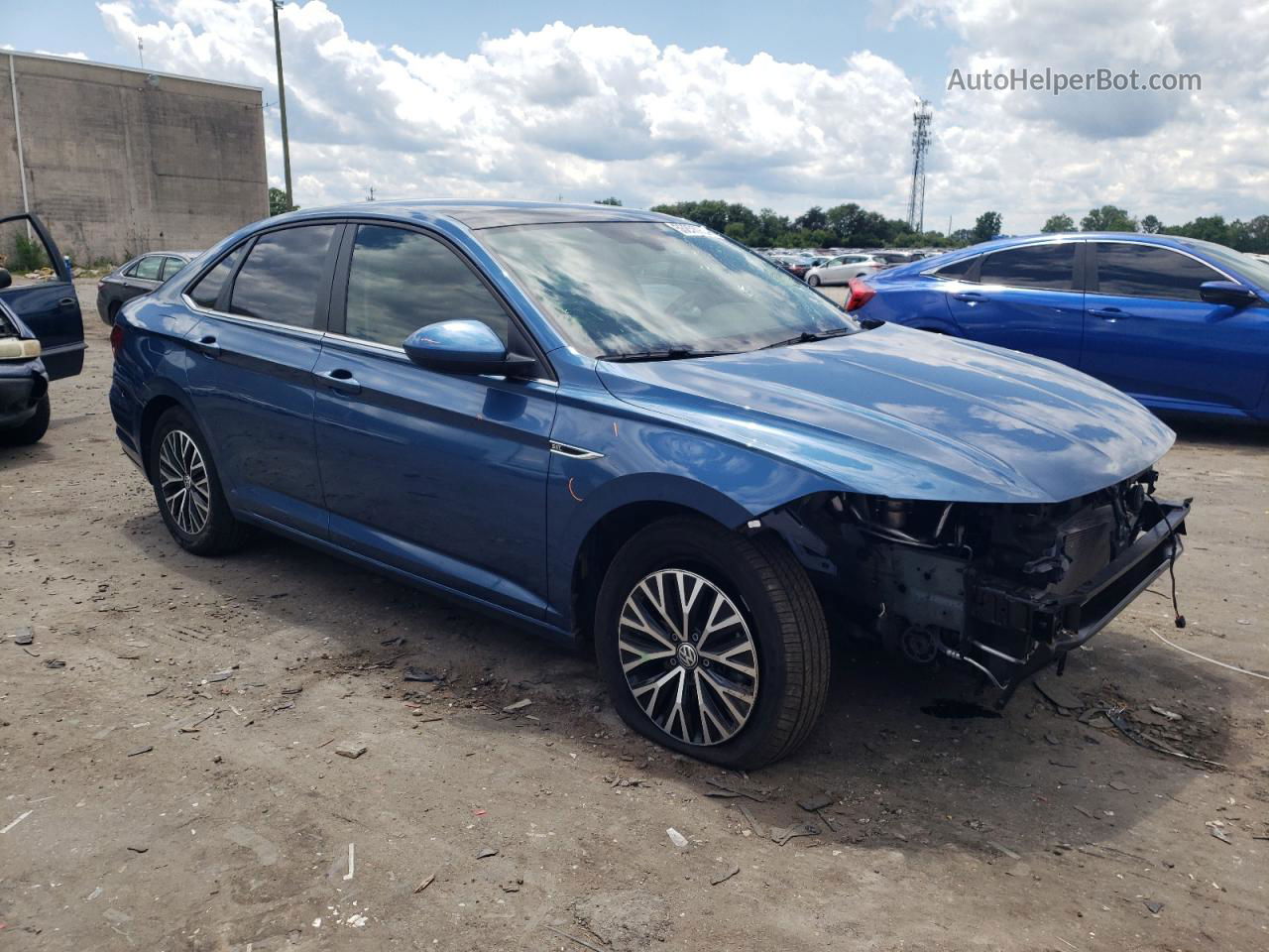 2019 Volkswagen Jetta Sel Blue vin: 3VWEB7BU0KM128423