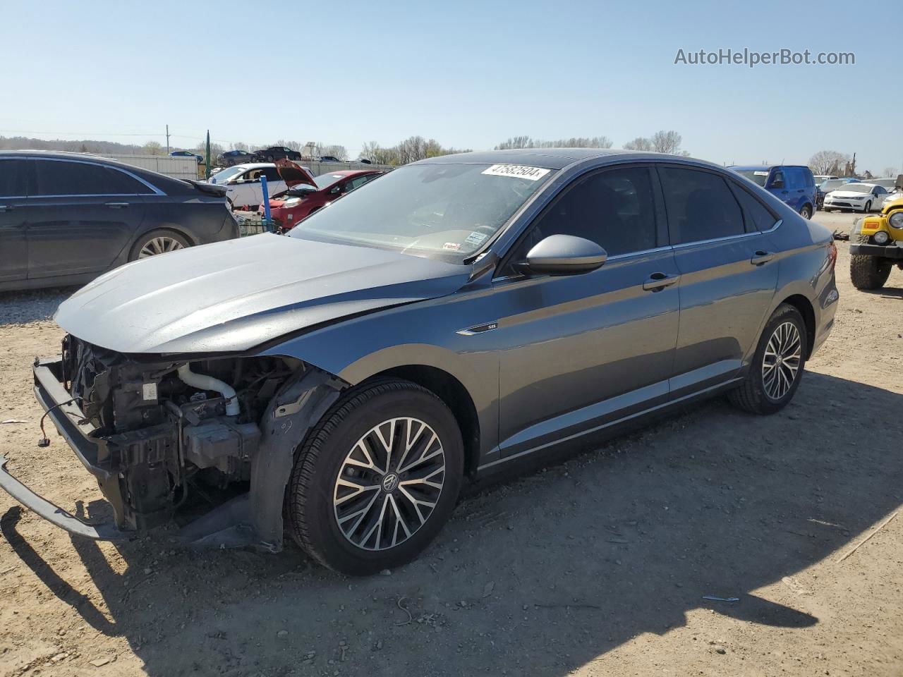 2019 Volkswagen Jetta Sel Синий vin: 3VWEB7BU7KM243472