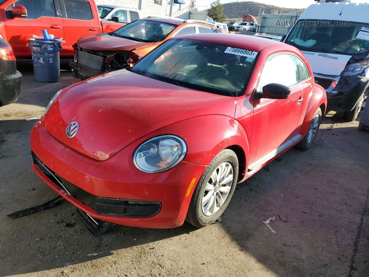 2016 Volkswagen Beetle 1.8t Red vin: 3VWF07AT7GM605116