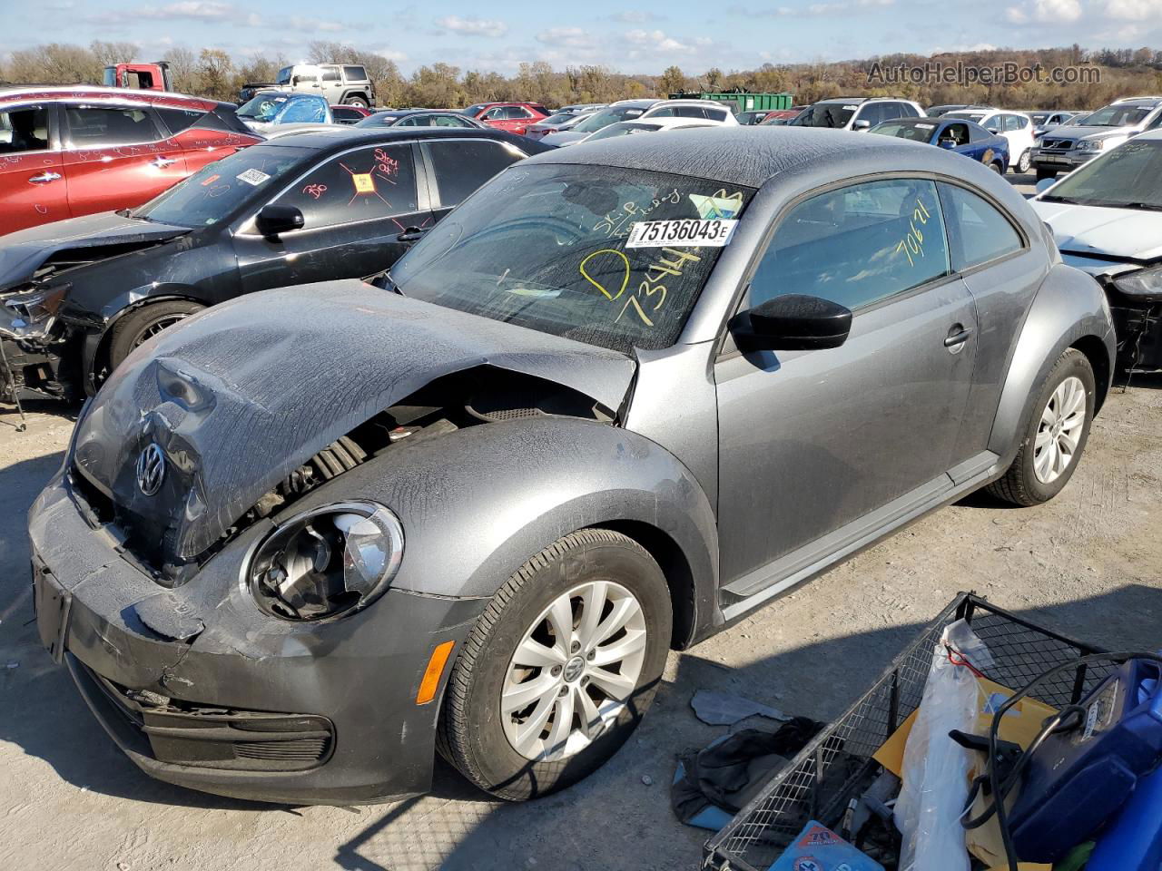 2016 Volkswagen Beetle 1.8t Gray vin: 3VWF17AT0GM606539