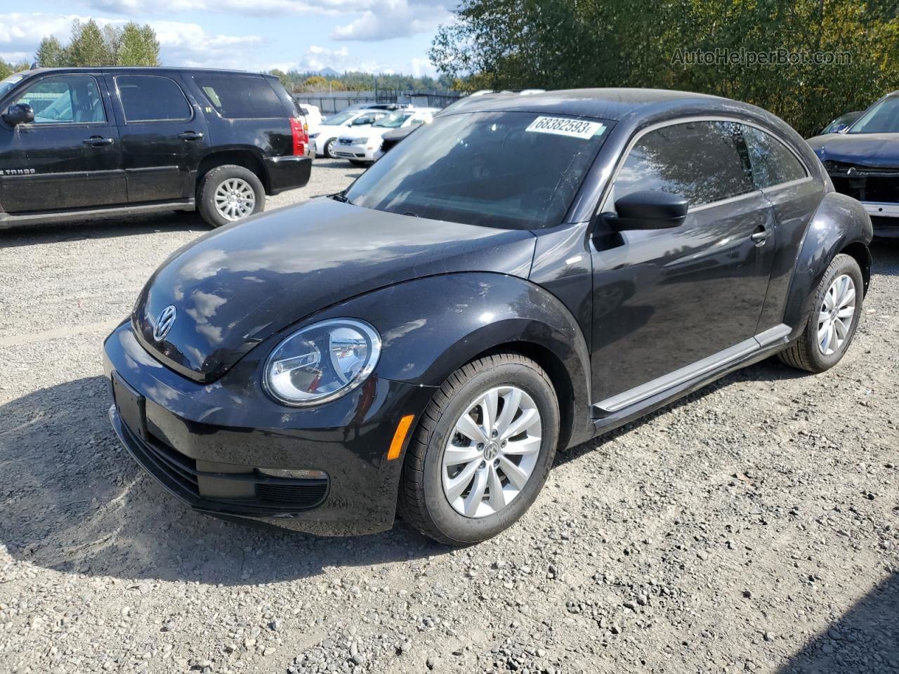 2016 Volkswagen Beetle 1.8t Black vin: 3VWF17AT0GM614141