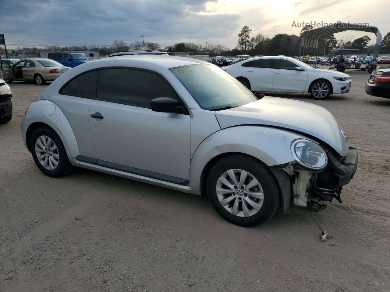 2016 Volkswagen Beetle 1.8t Silver vin: 3VWF17AT2GM608888