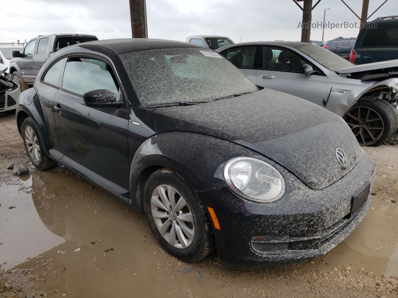 2016 Volkswagen Beetle 1.8t Black vin: 3VWF17AT3GM604476