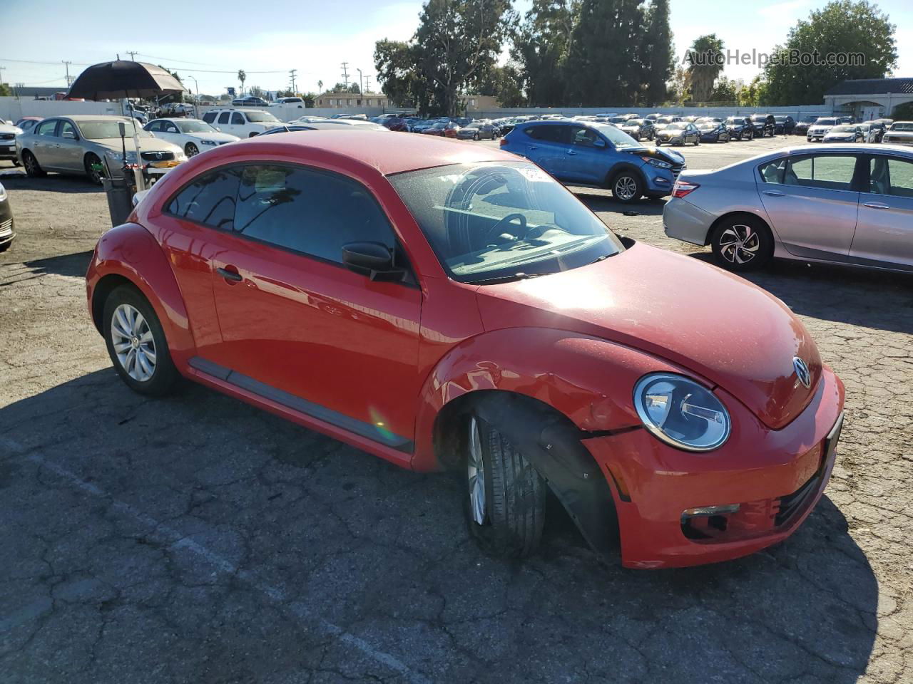 2016 Volkswagen Beetle 1.8t Red vin: 3VWF17AT5GM603233