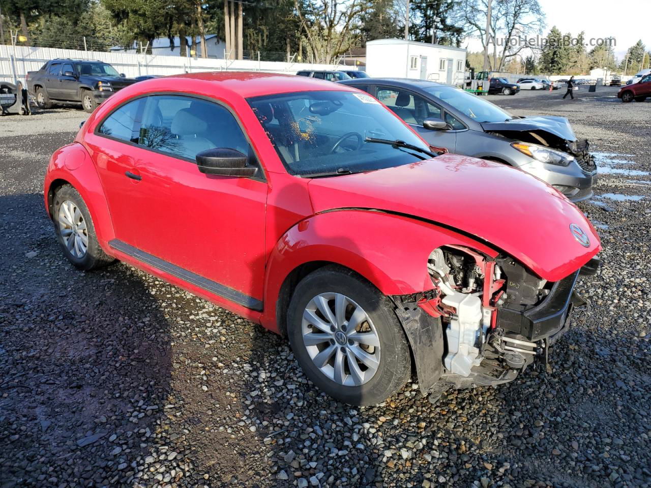 2016 Volkswagen Beetle 1.8t Red vin: 3VWF17AT6GM616959