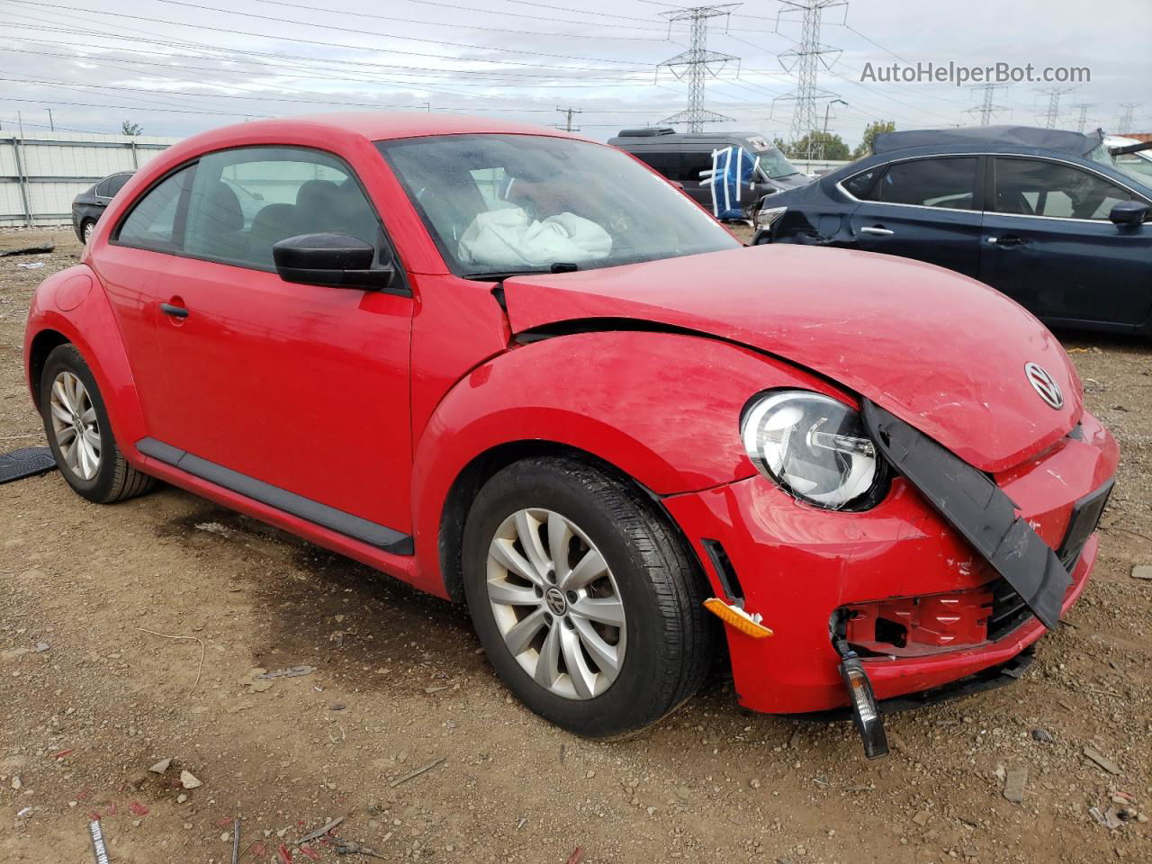 2016 Volkswagen Beetle 1.8t Red vin: 3VWF17AT7GM600771