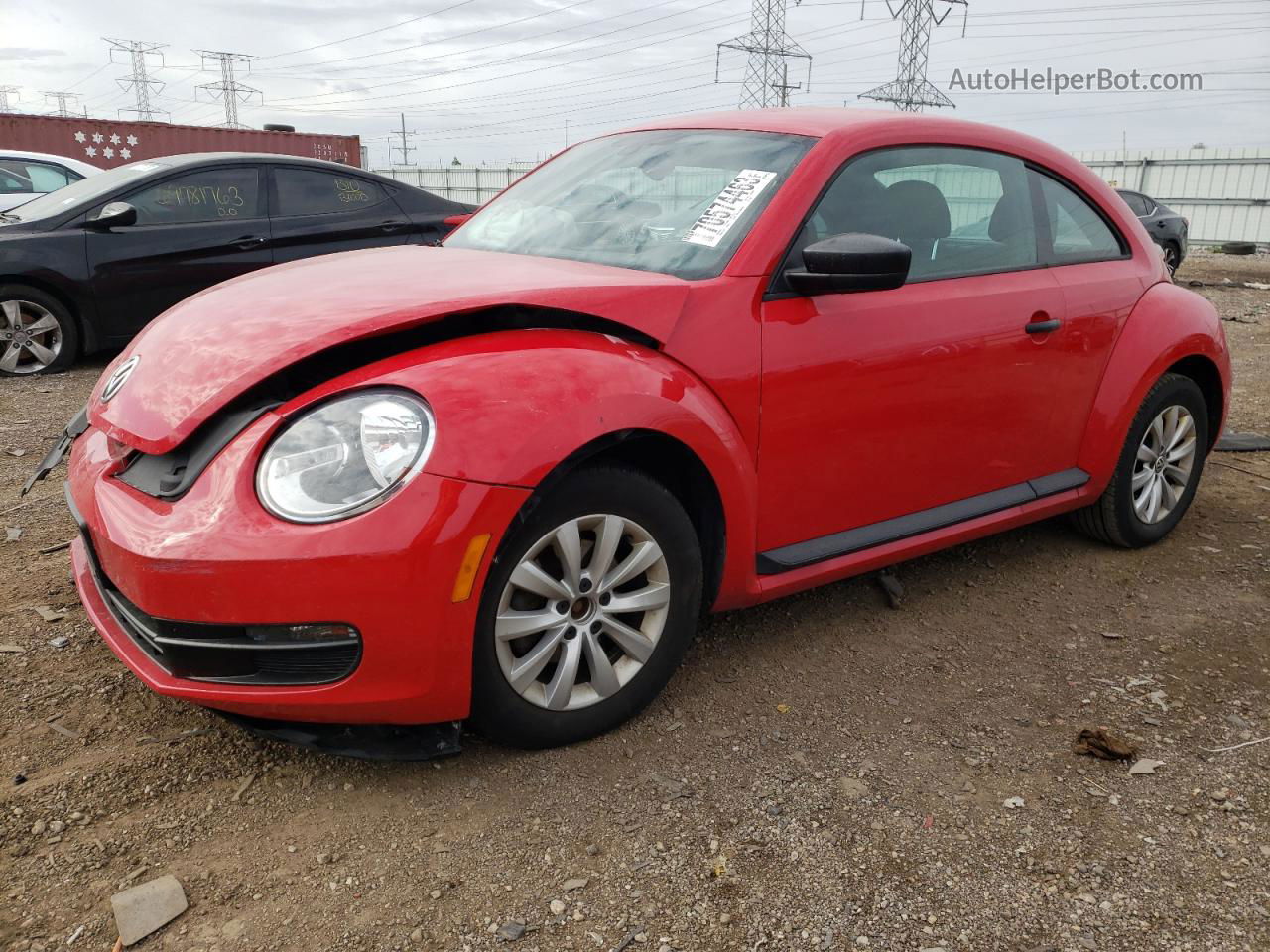 2016 Volkswagen Beetle 1.8t Red vin: 3VWF17AT7GM600771